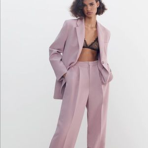 Zara Straight Cut Blazer & Full Length Pant, Pink